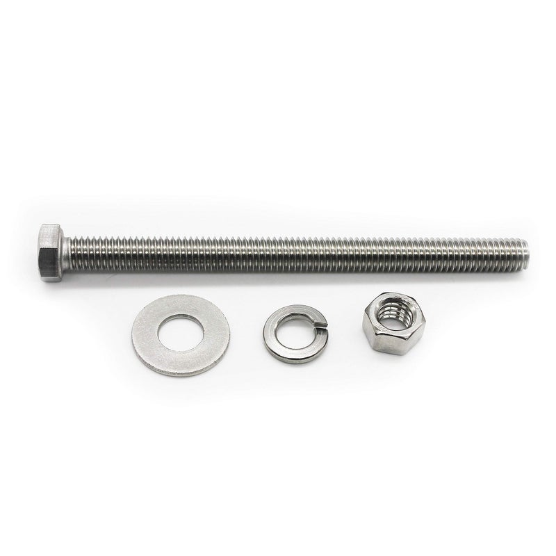 Fullerkreg (4 Sets) 3/8-16x4 Stainless Steel Hex Head Screws Bolts, Nuts, Flat & Lock Washers, 18-8 (304) S/S, Fully Threaded by Bolt Fullerkreg - Image 3